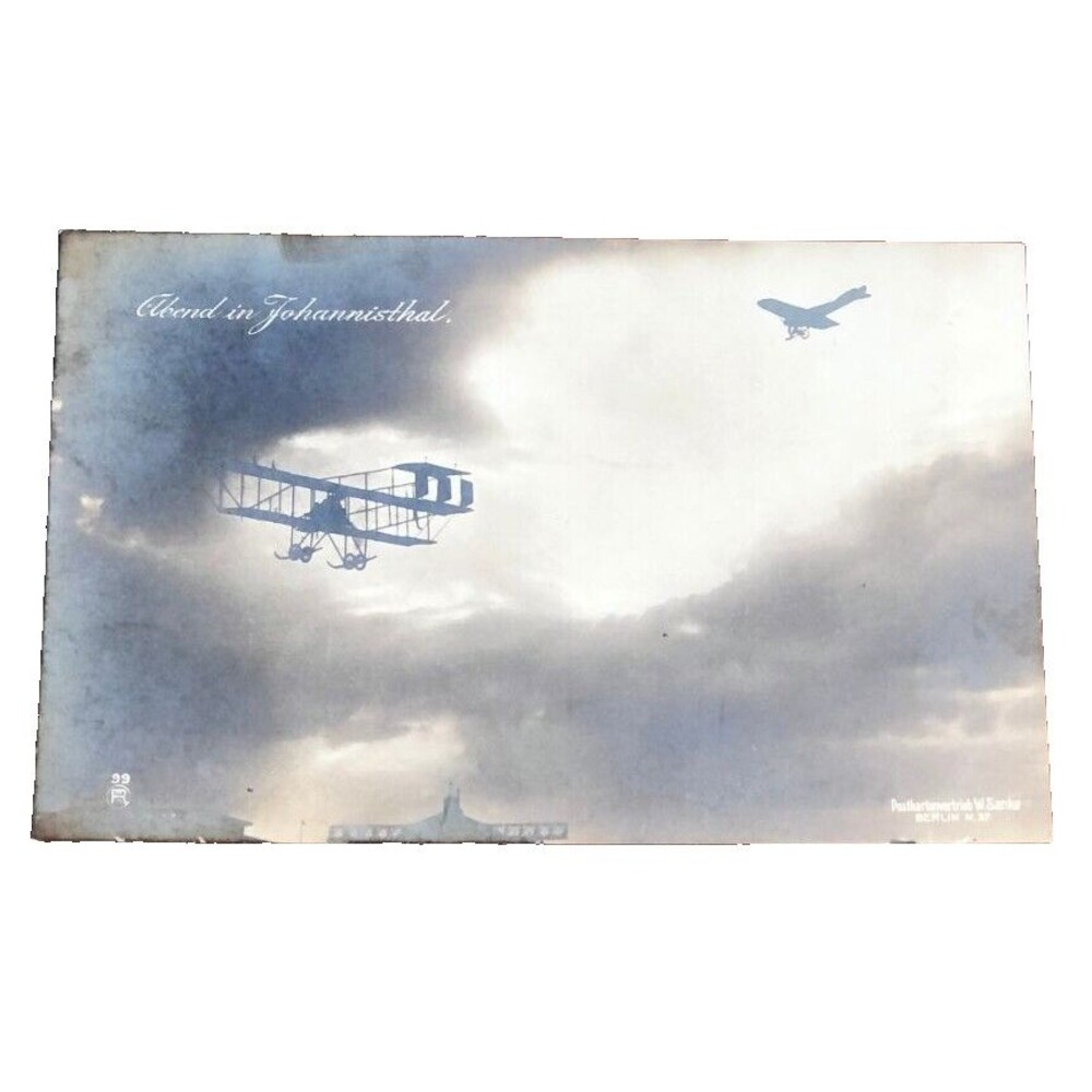 Early Aviation Rppc 1900s Monoplane and Bi Wing Seaplane Aviators Collectible